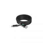 PowerDisplay PD Cable (6ft) – USB-C To USB-C (100W), LED Wattage Info Extra Long Braided Nylon – Jet Black